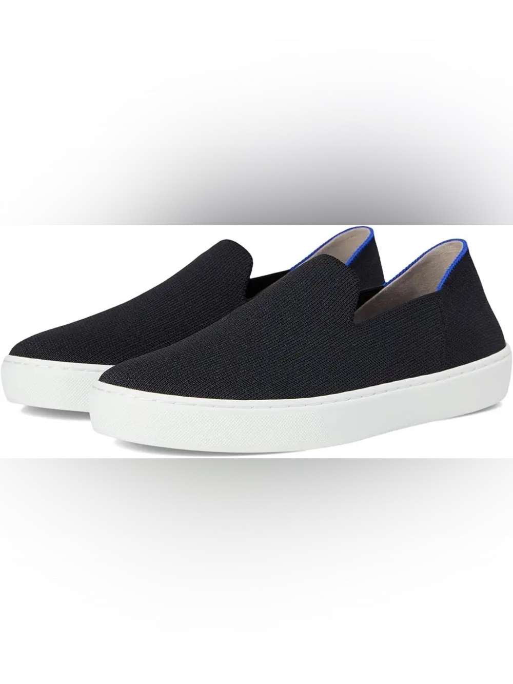 Rothy's The Original Slip-On Sneaker Black & White EUC Women’s Size 11.5